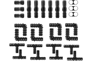 100 Piezas Riego Por Goteo Conectores, HOINCO Kit De Accesorios De Conectores De Riego Por Goteo Para Tubería De 16mm, Conectores De Rociadores De Goteo De Púas Para Jardinería