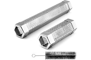 BEWAVE Pellet Smoker Tube for All Grill Electric Gas Charcoal or Smokers Hot/Cold Smoking, Free Tube Brush, 6 & 12 Inch