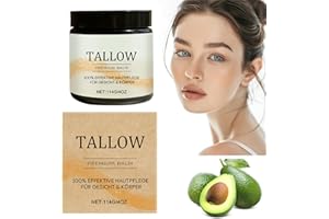 BAGALQIO Tallow Cream Bio,Rindertalg Bio Creme, Beef Tallow Skincare, Rindertalg Feuchtigkeitspflege,Rindertalg Balsam,Beef Tallow aus Grass Fed Tallow Raw Wild Honey für Trockene Rissige Juckende Haut