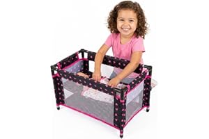 Kinderplay Puppenreisebett – Faltbares Puppenbett mit Tragetasche & Bettwäsche – Für 43–46 cm Puppen (Baby Born, Baby Annabell) – Leichtes Spielzeugbett, Modell KP0400R