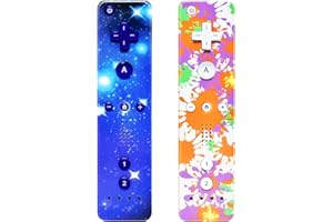 AUFGLO Wii Controller 2 Pack Wii u Remote mit Silikongehäuse und Handgelenksgurt - Starrysky und Graffiti