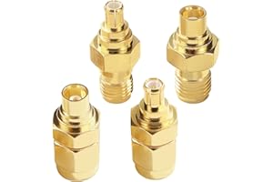 KUOQIY 4 Piezas Adaptador SMA a MCX Kit, SMA a MCX Conector, para Antena 4G LTE WiFi Antena Radio de Coche Sistema GPS