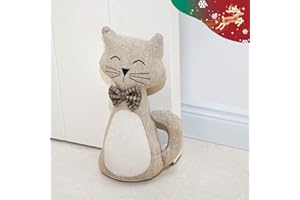 Forecronic Fermaporta carino fermaporta decorativo per casa e ufficio, fermaporta interna pesata a forma di animale fermaporta decorativo in tessuto - gatto