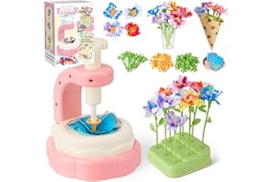 HUUPPHIP Machine à Fleurs pour Bricolage Enfants, Jeu de Construction de Bouquet avec Pot et Vase,Atelier Créatif Fleurs en Tissu,Apprentissage Ludique du Jardinage et de l'Art Floral pour jouet fille 4 ans
