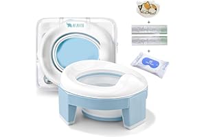 AKAMBO orinal bebe, orinales infantiles, bebe wc, adaptador wc niños, orinal portatil, wc portatil, orinal, wc niños, vater para niños con cepillo, toallitas y bolsas desechables.