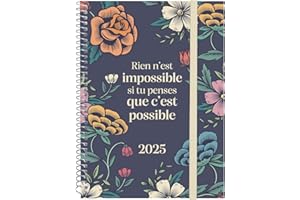 Finocam Kalendarz Spirala Design Kolekcja 2025 Tydzień na 1 stronie Układ poziomy Styczeń 2025 - Grudzień 2025 (12 miesięcy) Impossible Francuski