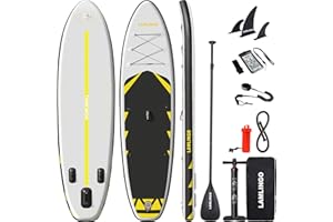 CLAWSABLE Premium Paddle Board for Adults 10.5×2.7×0.5ft Max 200KG Load, SUP Inflatable Paddle Boards Stand Up Paddleboarding Paddleboard Kayak with Carry Bag Non-Slip Deck, Leash Fins Pump