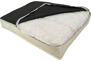 sesto senso Premium Housses de Rechange pour Lit Chien Zipper Fond Antidérapant M 70x50 Beige Ecru Ivoire