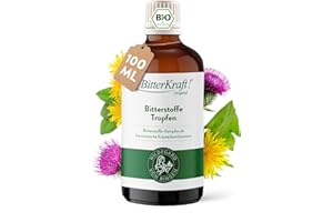 ‎BITTERKRAFT BitterKraft! Original BIO Bitterstoffe Tropfen 100ml - nach Hildegard von Bingen - hochdosierte Bittertropfen - 9 erlesene Bitterkräuter - 100% Natur - Made in Germany