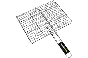 Cook'in Garden, GR017, Rejilla 40 x 30 cm, Resistente a Las Llamas y Altas temperaturas, Mango de Material softouch fácil de Agarre, Compatible con Muchas Marcas