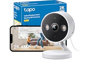 Tapo C120 2K 4MP WiFi Outdoor Camera, Built-In Dual Spotlights, Color Night Vision Security with No Monthly Fee, AI Detection, Sound & Light Alarm, IP66 Weatherproof,CCTV, Cross-Line Detection