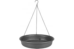 Hanging Bird Bath Bird Feeder Tray - Garden BirdBath Bowl Wildlife Feeder Plate Water Bowl for Outdoors Patio Yard Decoration with Hanging Chain