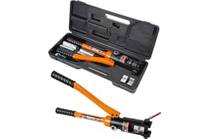 AMZCNC Pinza crimpatrice idraulica 16 tonnellate con 13 inserti di crimpatura in acciaio, 8-300 mm², set di attrezzi professionale per capicorda in rame e alluminio.