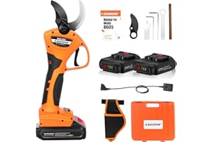 SOOJOOK 8605 Akku Astschere, 40MM Professionell Elektrische Astschere mit Akku,1050W 2x21V 2A Progressive Elektrische Gartenschere, mit 1.2m Verlängerungskabel