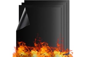 BOLEi BBQ Grillmatte 50 X 40 cm (4er Set) | Antihaft Grillmatten | Backmatte Backpapier Wiederverwendbar | Grillmatten für Gasgrill und Holzkohle | Hitzebeständig & zuschneidbar