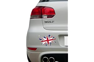 WATERSHED DESIGNS Union Jack Flag Splat 3D Effect Funny Decal Sticker Car, Van, Laptop, Doors or Walls Ideal for Camper Vans, Caravans Cars and Vans
