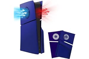 Mcbazel PS5 Slim Frontplattenersatz Faceplates Dauerhafte ABS Schutzersatzabdeckung mit Kühlungsventilzubehör für PlayStation 5 Slim Disc Edition -Blau(Nicht für PS5/PS5 Pro)