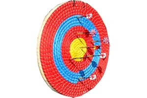 Kamanan Cible de tir à l'arc, Traditionnelle Solide Cible Ronde en Paille pour la Pratique en Plein Air pour la Pratique de la Chasse au Tir à l'arc pour Les Adolescents et Les Adultes (50x50cm)