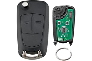 VAILIKEY 2 Tasten Klapp Schlüssel Fernbedienung für Vauxhall/OPEL Astra H 2004-2009 Zafira B 2005-2013 (433MHz PCF7941 Chip Valeo-System) (Valeo-System)