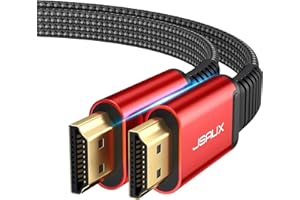 JSAUX HDMI Kabel 3Meter [4K@60Hz,HDMI 2.0,18Gbps] Flach HDMI 2.0 Kabel Highspeed 3M HDMI Nylon Geflochten Kabel Support 4K 3D HDR UHD 2160p 1080p Ethernet ARC PS3/4 TV PC Rot