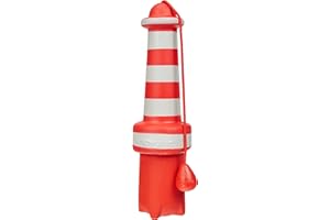 ROGZ LH02-C Lighthouse Dog Fetch Toy/schwimmendes Wurfspielzeug, rot/weiß