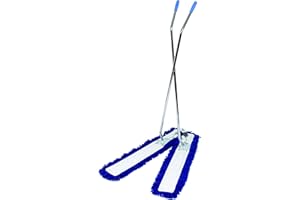 Abbey 100cm V Shaped Floor Sweeper Scissor Mop Kit for Hard Floor – Washable Industrial V Sweeper Mop Easily Catches Dust from Floors – Commercial V Scissor Warehouse Sweeping Broom