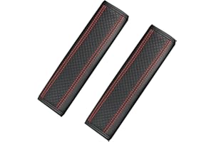 GFAMOUS Protezione Comfort per Cintura di Sicurezza,Set di 2 Cuscinetti in Fibra di per Cinture di Sicurezza,Imbottitura Cintura di Sicurezza per Auto Bambini Adulti Fodera Protettiva Cintura (6.5x23cm Nero)