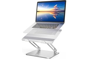 BoYata Support Ordinateur Portable, Support Ergonomique Réglable pour Ordinateur Portable pour Bureau, Compatible avec MacBook Pro/Air, Autres Ordinateurs Portables jusqu'à 15 Pouces-Argent