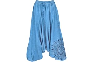 GURU SHOP Spodnie haremki pludery, czółenka z mandali, spodnie alladynki z bawełny, damskie, brązowe, rozmiar: 40