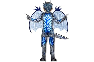 AYBUY Drakdräkt för barn, pojkar, drakoveraller med svanskvinge mask och handskar för 3-12 år för halloween, karneval, världs