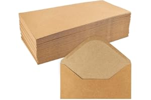 IDEEN MIT HERZ Lot de 100 enveloppes krafts de qualité supérieure, haute qualité 110 g/m². Enveloppes idéales pour lettres, carte de vœux, carton d’invitation, carte d’anniversaire. DIN lang | 11 x 22 cm