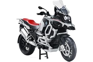 Risopen Modellino di moto in scala 1:12 Compatibile per BMW R1250 GS in plastica con modellino di moto pressofuso, nessun montaggio richiesto, mini motorrad finito per adulti e bambini (argento)