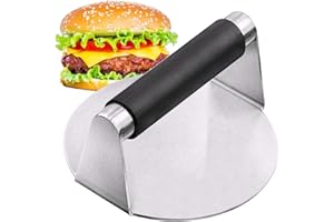 Goujfol Burgerpresse, 5,5-Zoll Burger Smasher, Smash Burgerpresse Round Edelstahl Burger Smasher für Flat Top Grill, Hamburgerpresse und Squeeze Grease, Leicht zu Reinigen