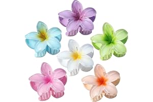 kinoco Pince Cheveux Lot de 6 Pinces à Cheveux Fleur Hawaïenne, Accessoires pour Cheveux Épais, Multicolore