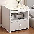 Beauenty Bedside Table Wood End Table Side Table Bedside Storage Cabinet Nightstand With Drawer for Bedroom Living Room Dormitory Easy Assembly (Style 2)