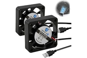 COALWOP 2 PCS Ventilateurs de Refroidissement PC USB 40x40x10mm 5V DC Ventilateur PC USB, 5000 RPM, Bruit 19,5 dBA, Roulement à Huile, Pour Ordinateurs Portables, Routeurs, Imprimantes 3D