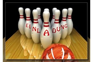 ‎EDITION COLIBRI 10 Einladungskarten"BOWLING" (Set 2): 10-er Set Geburtstagseinladungen Jungen Mädchen Kinder zum Bowling Kindergeburtstag oder zum Bowling- / Kegel-Abend von EDITION COLIBRI © (10961)