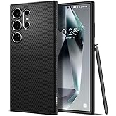 Spigen Galaxy S24 Ultra ile Uyumlu Kılıf Liquid Air Kaymaz Dokulu Y&uuml;zey Siyah Kapak - ACS07287 (Spigen TR Garantili) | Mat si