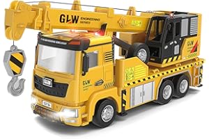 LTFIOON Vehículos de Construcción de Juguete, 1:40 Juguetes Grúa, Vehículos de Transporte con Sonido y Luz, Camiones de Juguete para Niños, Regalos y Juguetes para Niños 3 4 5 6 Años