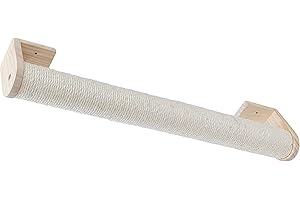 Kerbl Pet Kratzsäule, Kratzbaum, Kratzstamm, natur, 77x9x15cm, Ø8,5cm, Holz, Sisal, Katzen, individuelle Montage