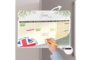 ‎FINOLY Finoly Magnetyczny Kalendarz na Lodówkę po Angielsku Styczeń do grudnia 2026 (12 Miesięcy) | Kalendarz na Lodówkę 2026 | Kalendarz Miesięczny | Magnetyczny Kalendarz na Lodówkę 2026 (Przyroda)