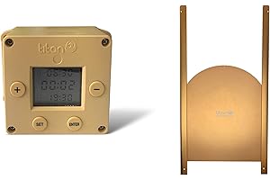 Titan Incubators CUBE Chicken Coop Door Opener with Timer PLUS Curved Metal Door