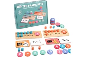 HOMIRTY Montessori Spielzeug Mathe, Zahlen Lernen Holzspielzeug, Zählen Lernspielzeug, Steckspiel Motorikspielzeug Pädagogisches Mathe Spielzeug für Kinder ab 3 4 5 6 Jahre, Geschenk für Jungen Mädchen