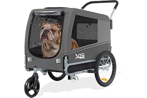 ‎TIGGO Tiggo VS Pets Large Hundeanhänger & Jogger 2-in-1 Hundebuggy, Fahrradanhänger Klappbar,groß ca. 270 Liter Volumen, für Hunde bis 35kg
