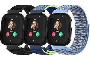 Amzpas 3 Stück Kinder Nylon Armbänder Kompatibel mit Xplora X6 Armband, Kids Smartwatch Mädchen Jungen Weich Verstellbare Ersatzbänder für Xplora X6 Play/Xplora X6 Pro Uhrenarmbänder