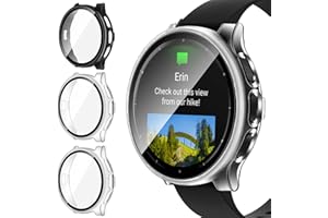 ivoler 3 Stück Hard PC Hülle mit Glas Displayschutz für Garmin Venu 3S 41mm, Vollständige Abdeckung Schutzhülle Ultradünne Kratzfest Schutz Case, 2 Transparent + 1 Schwarz