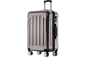 BEIBYE Zwillingsrollen 2048 Hartschale Trolley Koffer Reisekoffer Taschen Gepäck in M-L-XL-Set (Coffee, M)