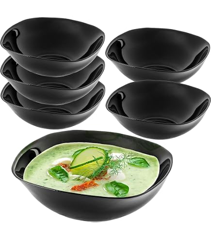 Set De 6 Bols à Pâtes MIAMIO 890ml - Assiettes Creuses En Céramique Pour Soupe Et Salade