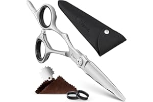 Fagaci Ciseaux Coiffure Professionnel 6 Pouces Main Gauche Acier Japonais Pour des Coupes Ultra-précises, Ciseaux Cheveux Lames d'une Netteté Rasoir, Durabilité Extrême