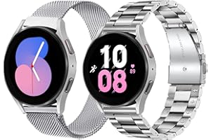 OTOPO Kompatibel Samsung Galaxy Watch 4/6 Classic Armband 46mm 47mm 42mm 43mm,Watch 4/5/6/7/FE 40mm 44mm,Active 2 Armband Metall Frauen Männer, 20mm Metallarmband Edelstahl (Silber)